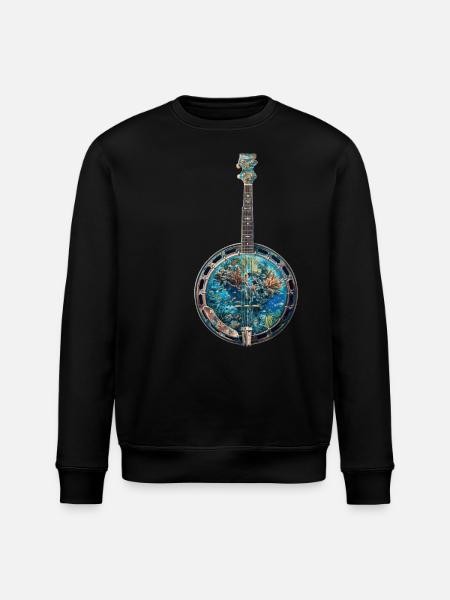 Fish Banjo - Stanley/Stella ROLLER Unisex Organic Sweatshirt - black