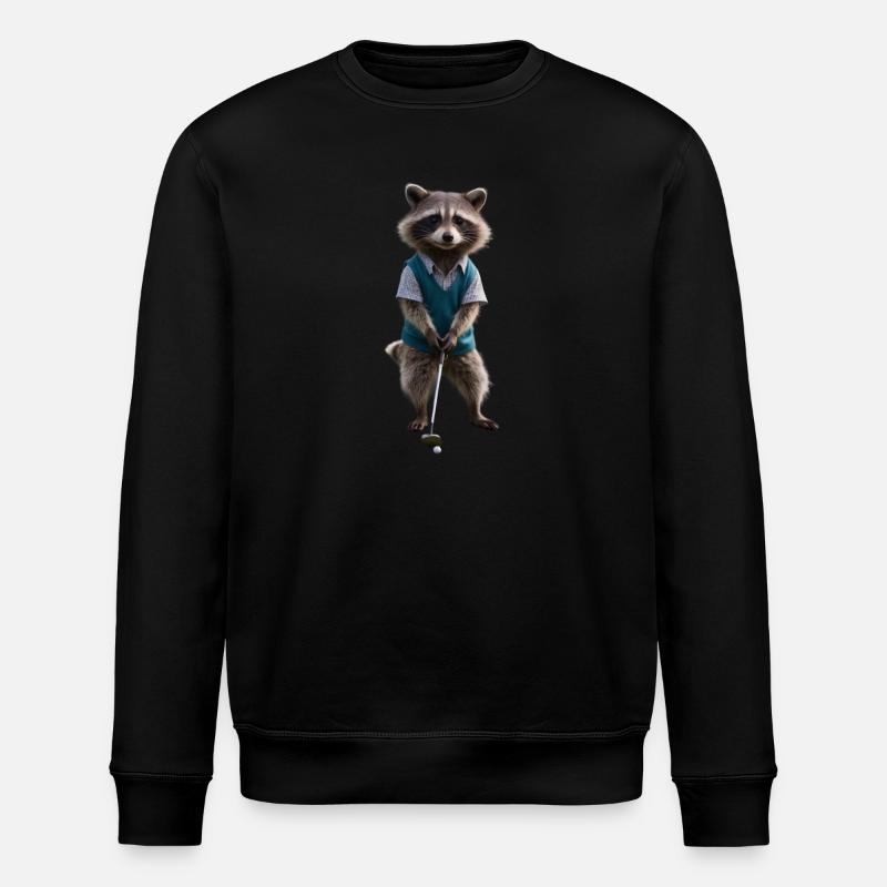 Sport-Waschbär - Stanley/Stella Unisex Bio-Sweatshirt ROLLER - Schwarz