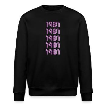 Pink 1981 - Stanley/Stella ROLLER Unisex Organic Sweatshirt - black - Front - Nik (191cm)