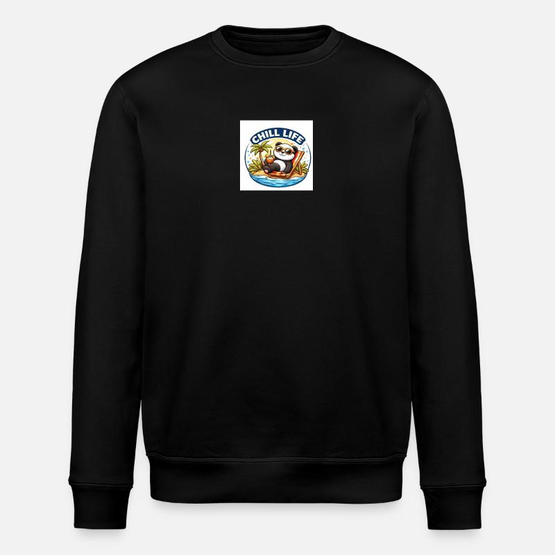 Chill Life Panda Plage - Sweat bio ROLLER Stanley/Stella Unisexe - noir