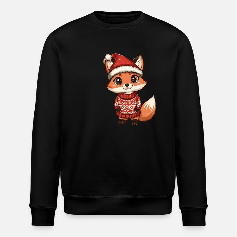 Fox Christmas - Stanley/Stella ROLLER Unisex Organic Sweatshirt - black