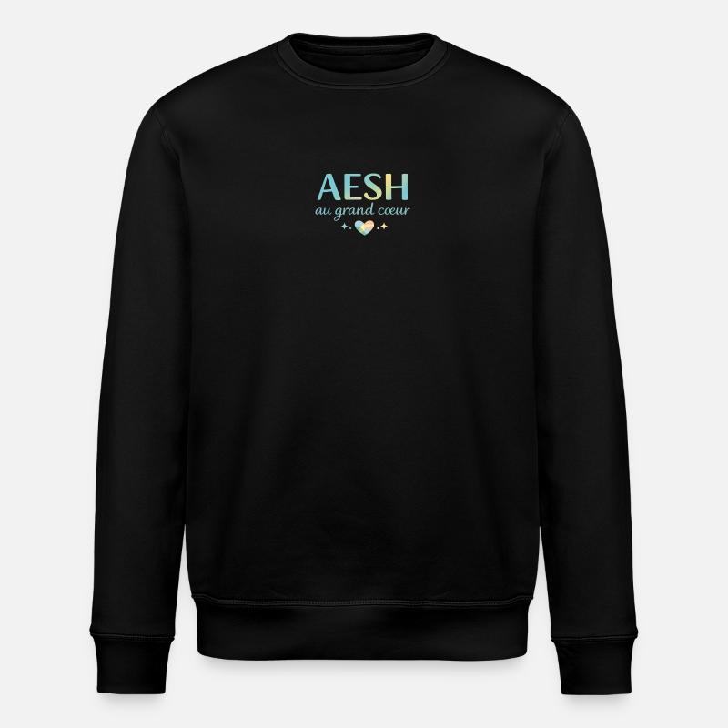 AESH au grand cœur - Sweat bio ROLLER Stanley/Stella Unisexe - noir