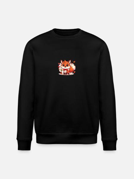 Fox Cartoon 1 - Stanley/Stella ROLLER økologisk unisex-sweatshirt - svart