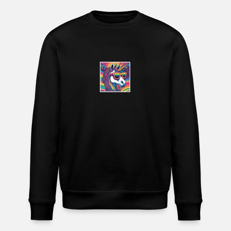 Einhorn 1 - Stanley/Stella Unisex Bio-Sweatshirt ROLLER - Schwarz