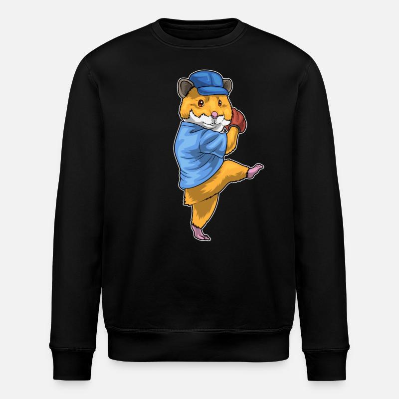 Hamster Baseball Baseball Glove - Stanley/Stella ROLLER Unisex Organic Sweatshirt - black