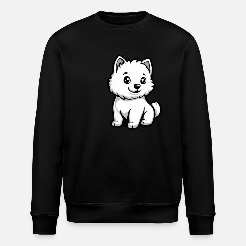 Samoyed Dog Comic Cute - Stanley/Stella ROLLER Unisex Organic Sweatshirt - black