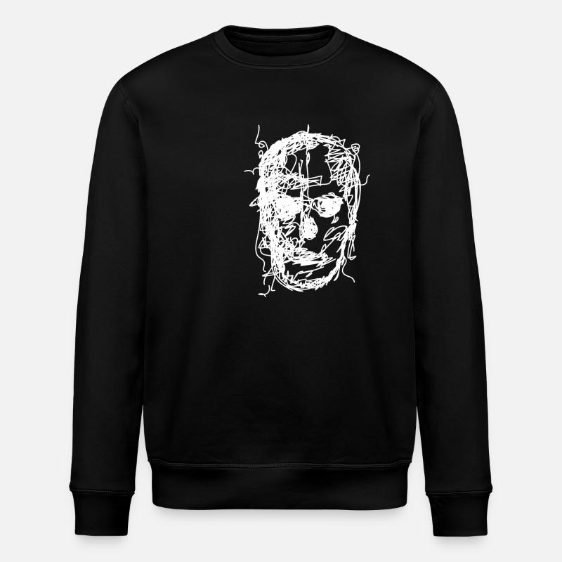 Skull Drawing - Stanley/Stella ROLLER Unisex Organic Sweatshirt - black