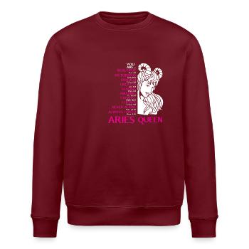Sternzeichen Widder - Stanley/Stella Unisex Bio-Sweatshirt ROLLER - Burgunderrot - Vorne - Nik (191cm)