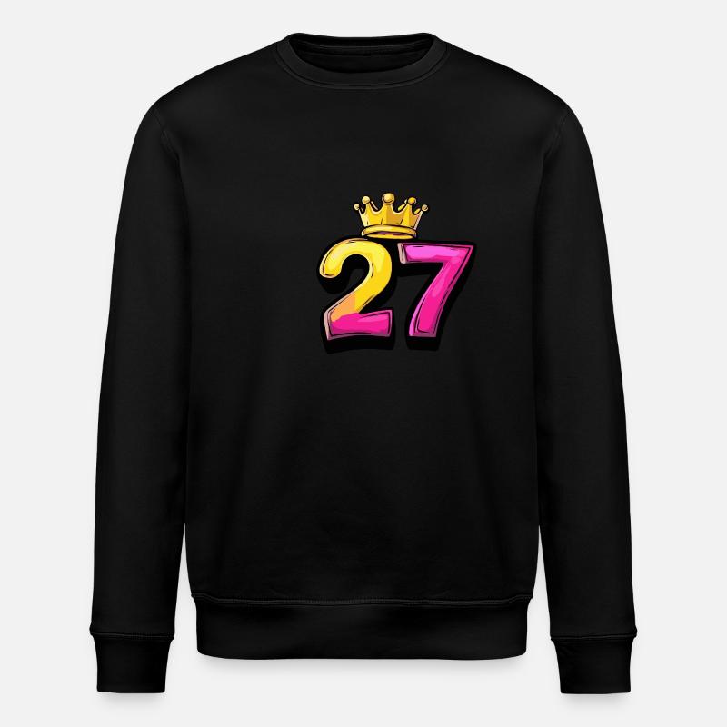 27 Zahl Krone - Stanley/Stella Unisex Bio-Sweatshirt ROLLER - Schwarz