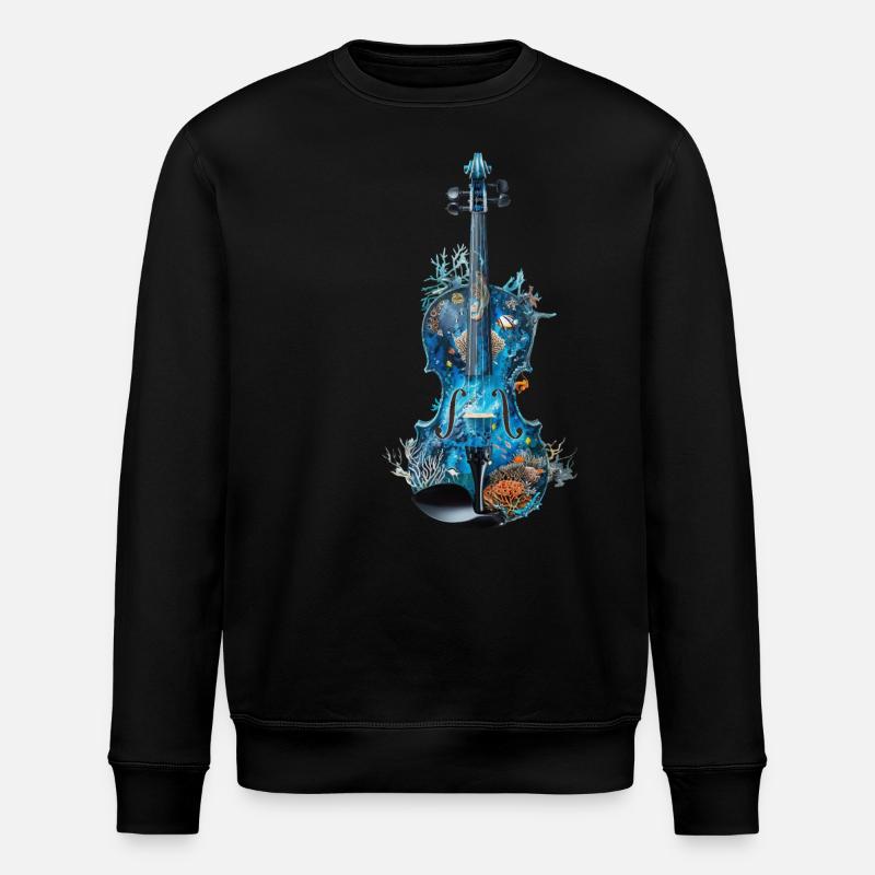 Fisch Violine - Stanley/Stella Unisex Bio-Sweatshirt ROLLER - Schwarz