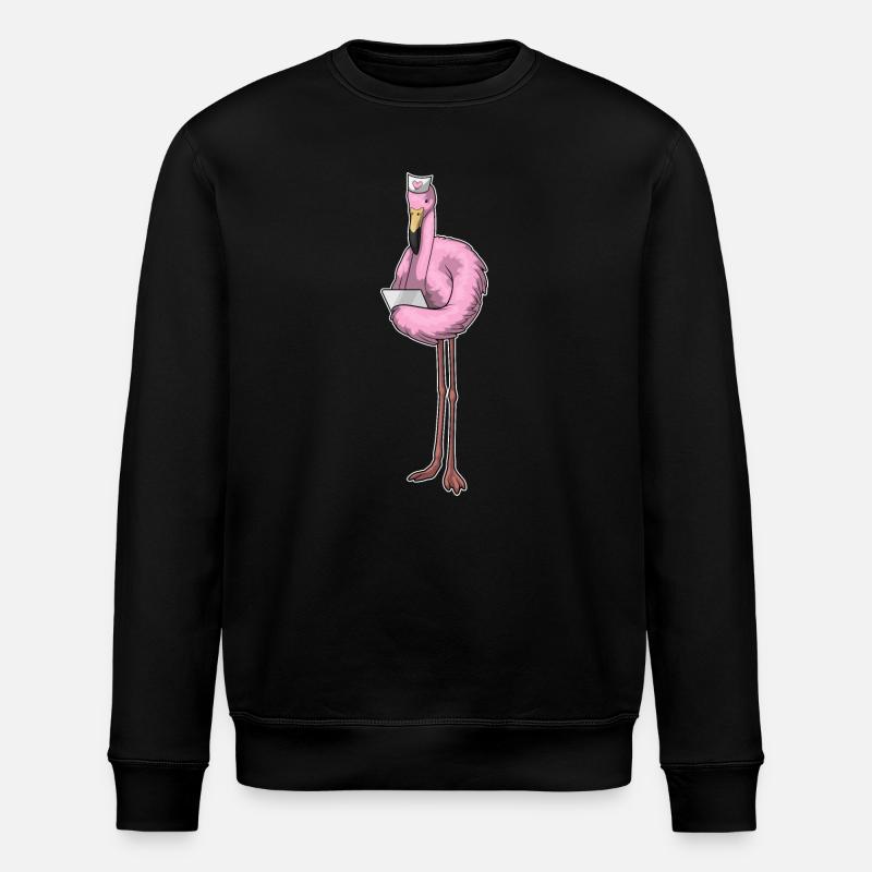 Flamingo Krankenschwester Notiz - Stanley/Stella Unisex Bio-Sweatshirt ROLLER - Schwarz