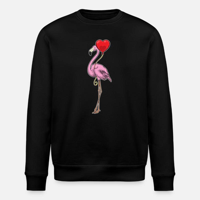 Flamingo Luftballon - Stanley/Stella Unisex Bio-Sweatshirt ROLLER - Schwarz