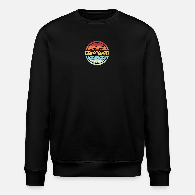 Retro Rainbow Bicycle Emblem - Stanley/Stella ROLLER Unisex Organic Sweatshirt - black