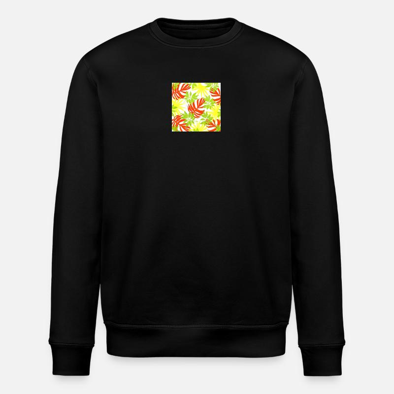 palmenblätter, exotisches Pflanzenmuster - Stanley/Stella Unisex Bio-Sweatshirt ROLLER - Schwarz