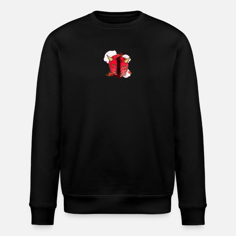 spinnen lilien, oni maske hälften - Stanley/Stella Unisex Bio-Sweatshirt ROLLER - Schwarz