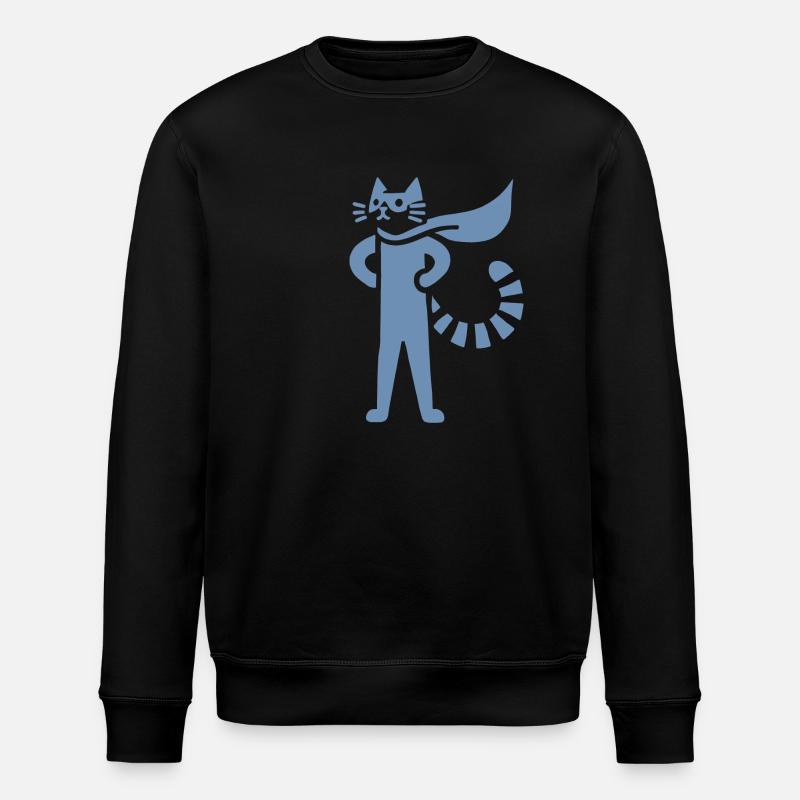 Chats Super-héros Héros Silhouette Cape - Sweat bio ROLLER Stanley/Stella Unisexe - noir