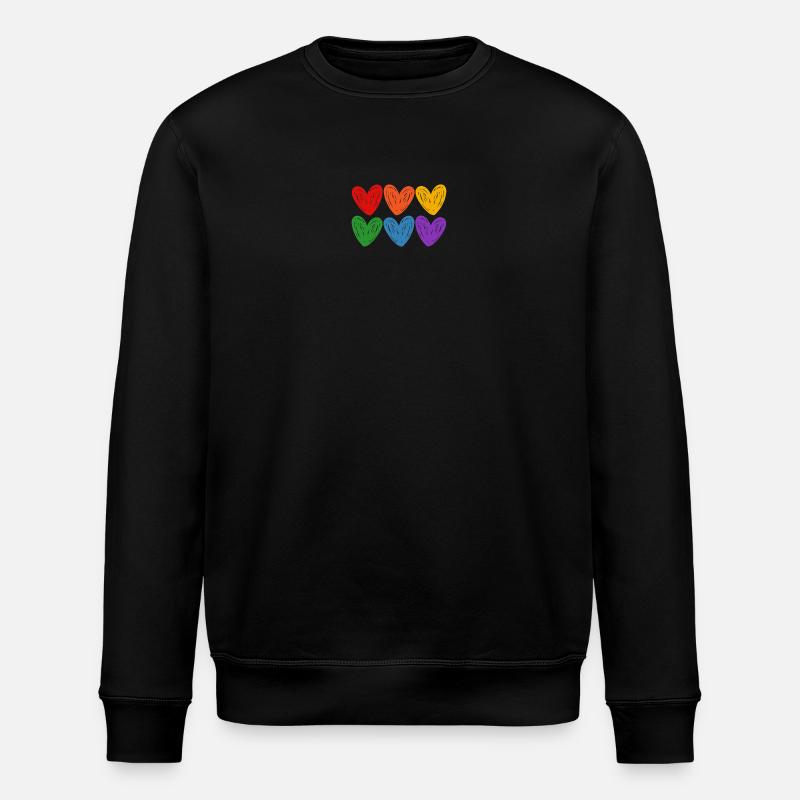 LGBTQIA-Regenbogenherzen - Stanley/Stella Unisex Bio-Sweatshirt ROLLER - Schwarz