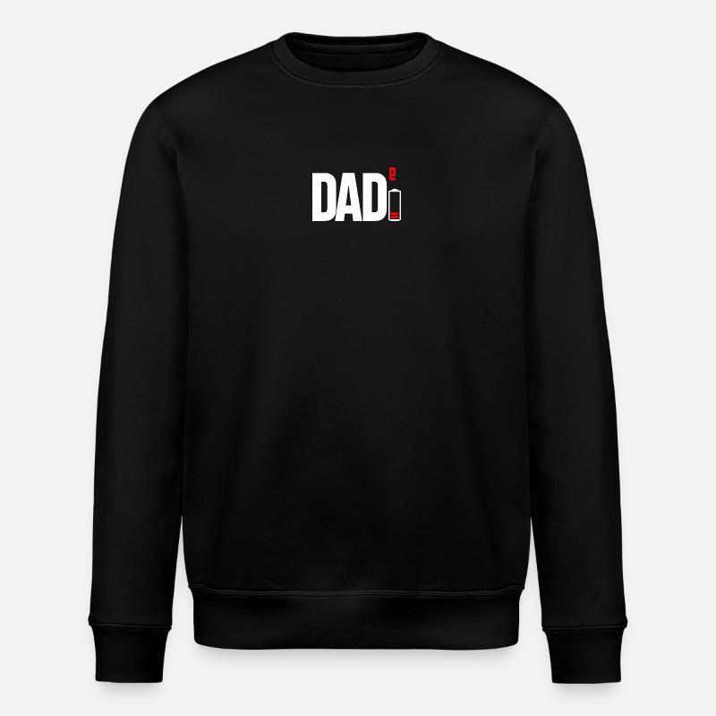 Dad Power Squared Battery Icon - Stanley/Stella ROLLER Unisex Organic Sweatshirt - black