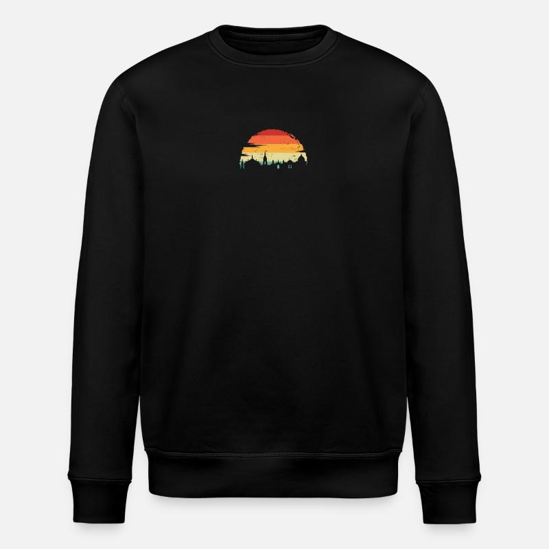 Sunset Skyline Silhouette - Stanley/Stella ROLLER Unisex Organic Sweatshirt - black