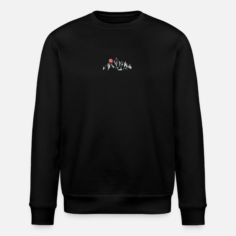 Strichzeichnungen der Bergdämmerung - Stanley/Stella Unisex Bio-Sweatshirt ROLLER - Schwarz