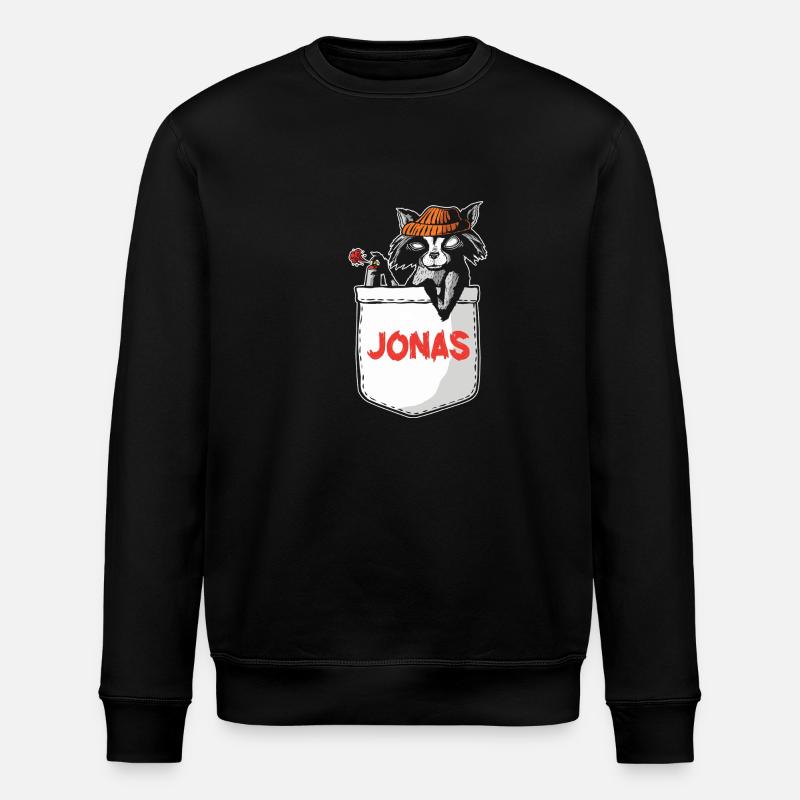 Raccoon Jonas - Stanley/Stella ROLLER Unisex Organic Sweatshirt - black