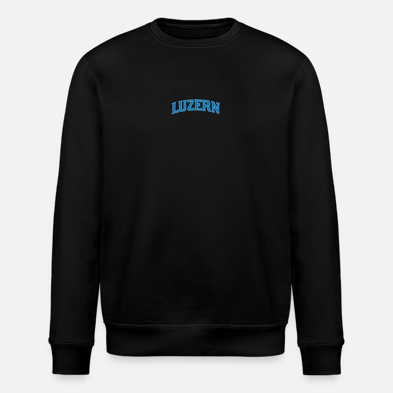 Luzern Wortmark Blau Outline - Stanley/Stella Unisex Bio-Sweatshirt ROLLER - Schwarz