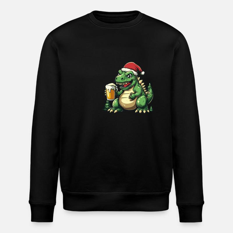 Dinosaure stégosaure bière Noël - Sweat bio ROLLER Stanley/Stella Unisexe - noir