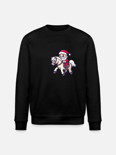 Horse Santa Claus - Stanley/Stella ROLLER Unisex Organic Sweatshirt - black
