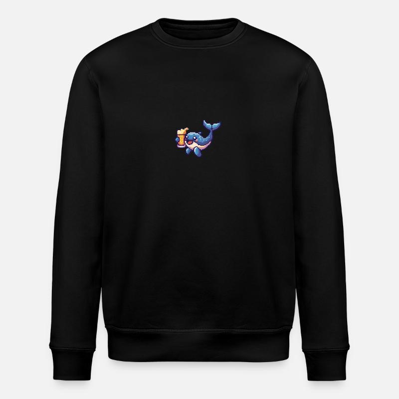 Baleine bière Pixel - Sweat bio ROLLER Stanley/Stella Unisexe - noir