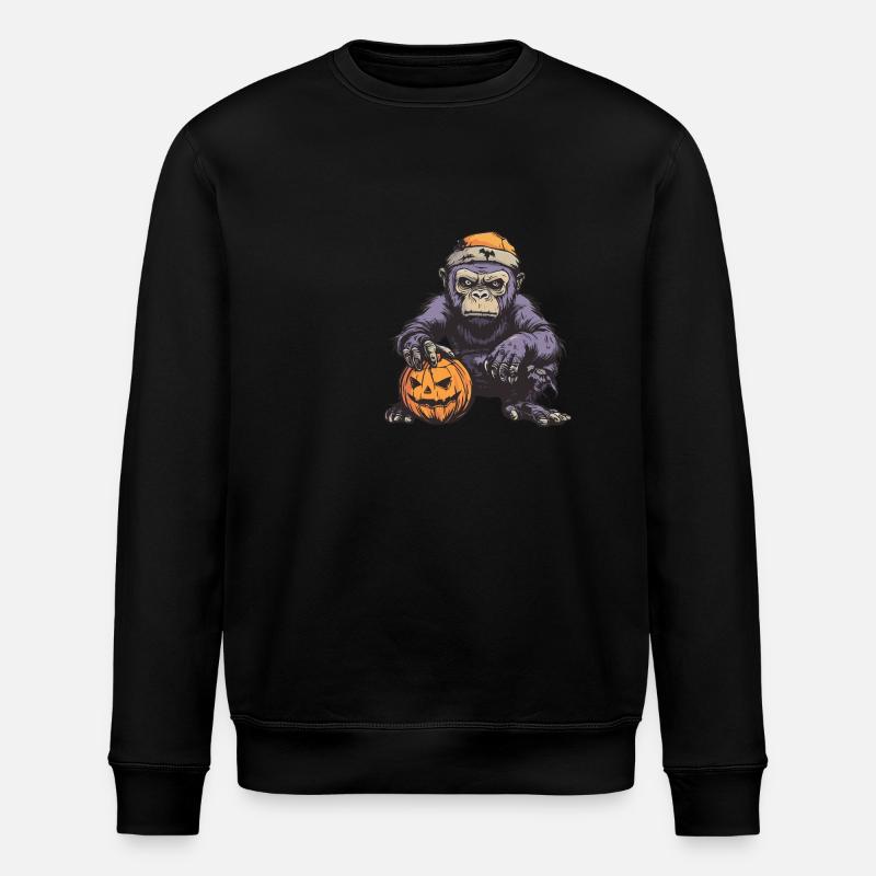 Gorilla Halloween Comic Funny - Stanley/Stella ROLLER Unisex Organic Sweatshirt - black