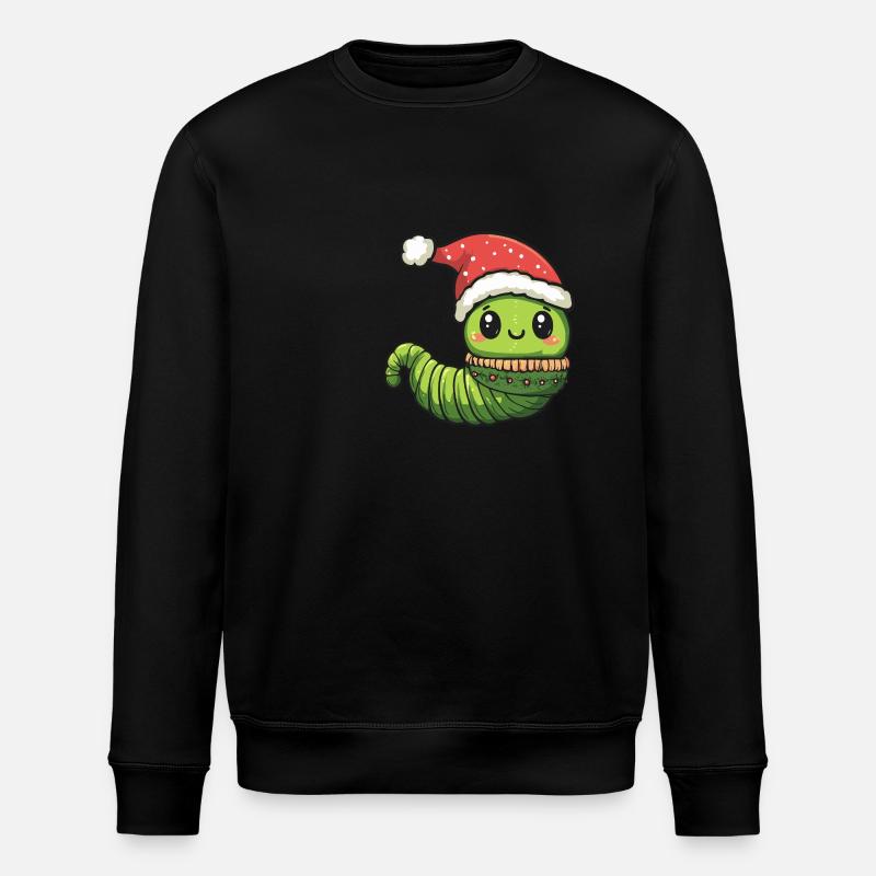 Wurm Weihnachten Comic - Stanley/Stella Unisex Bio-Sweatshirt ROLLER - Schwarz