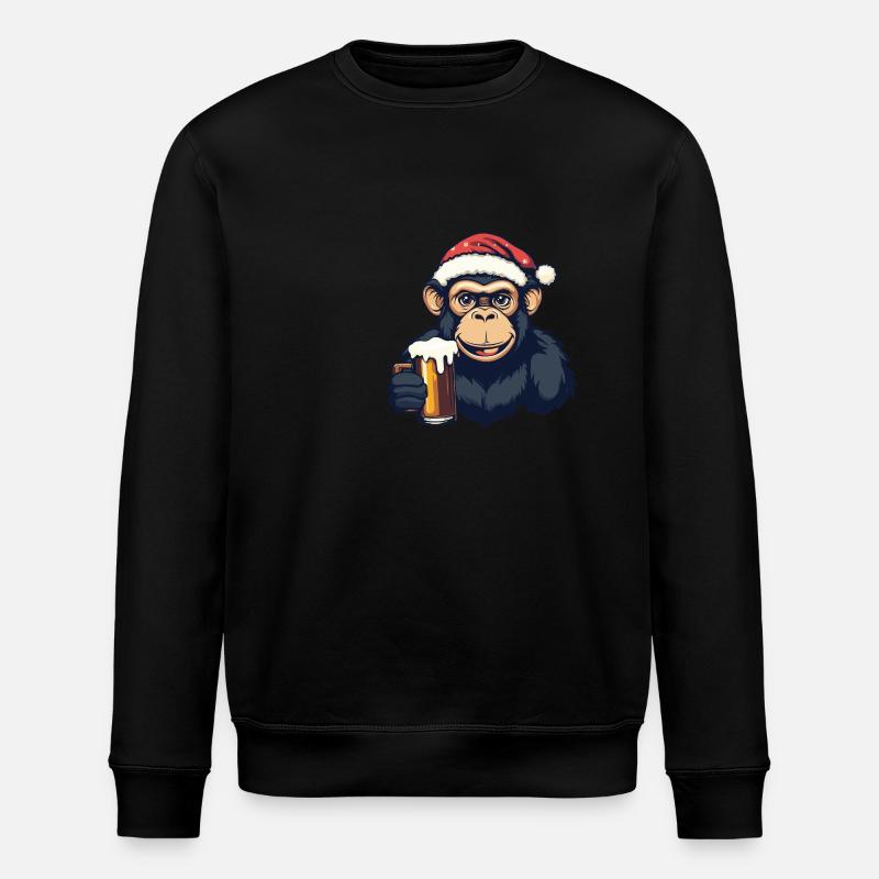Monkey Beer Xmas Christmas - Stanley/Stella ROLLER Unisex Organic Sweatshirt - black