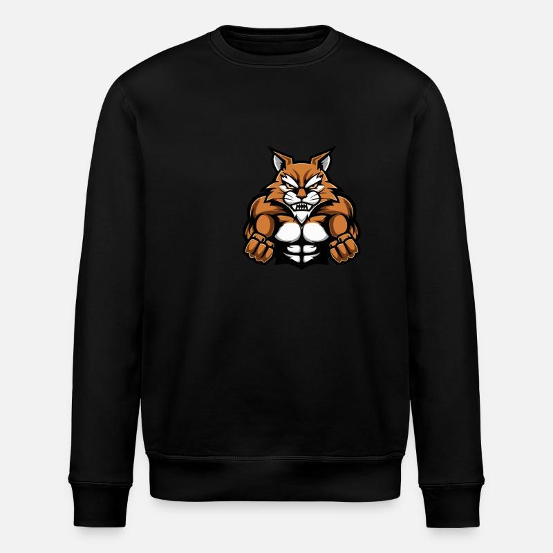 Cat Muscles Workout - Stanley/Stella ROLLER Unisex Organic Sweatshirt - black