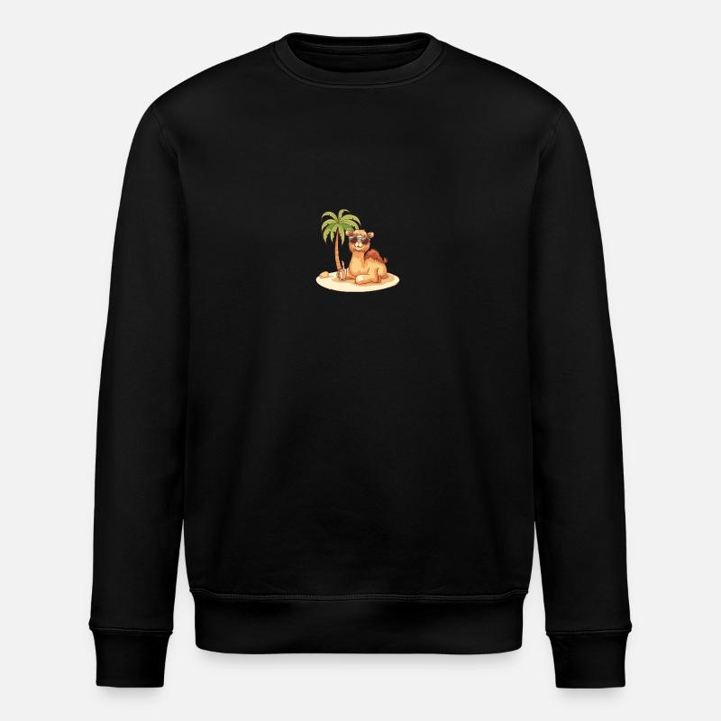 Camel Summer Beach Comic - Stanley/Stella ROLLER Unisex Organic Sweatshirt - black