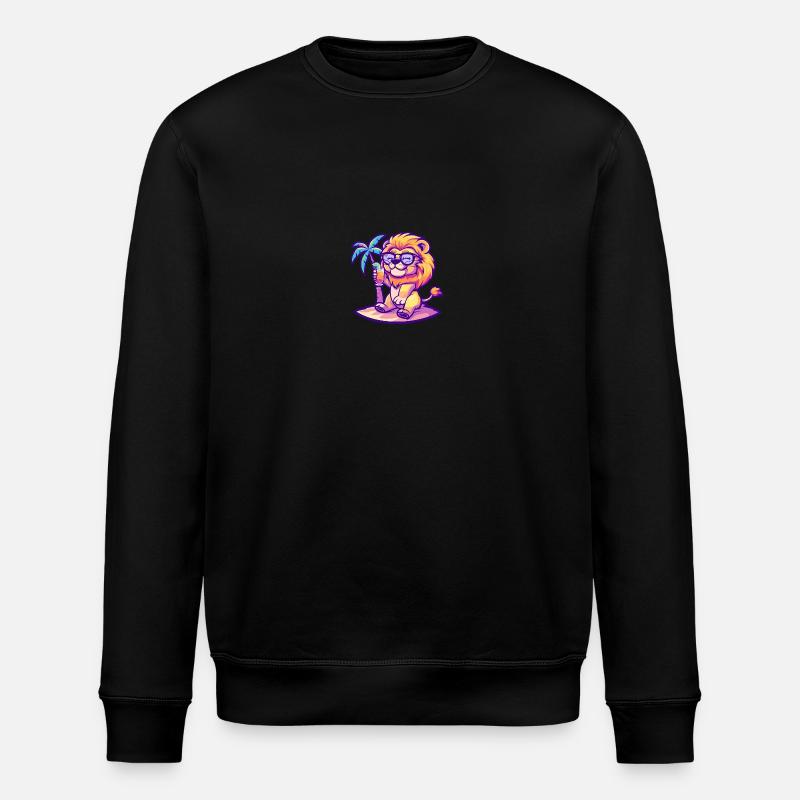 Bande dessinée Lion Summer Beach - Sweat bio ROLLER Stanley/Stella Unisexe - noir