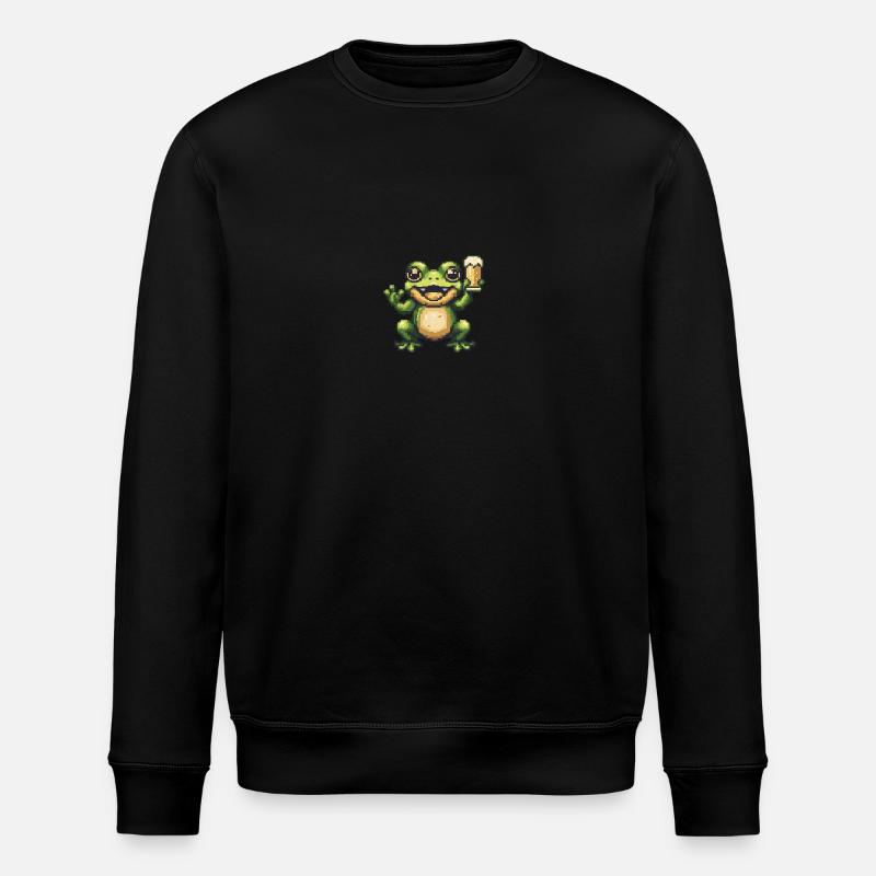 Frog Beer Pixel - Stanley/Stella ROLLER Unisex Organic Sweatshirt - black