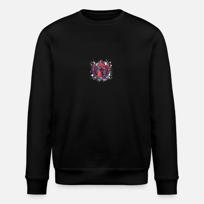 Hahn Wappen Porträt Bunt - Stanley/Stella Unisex Bio-Sweatshirt ROLLER - Schwarz
