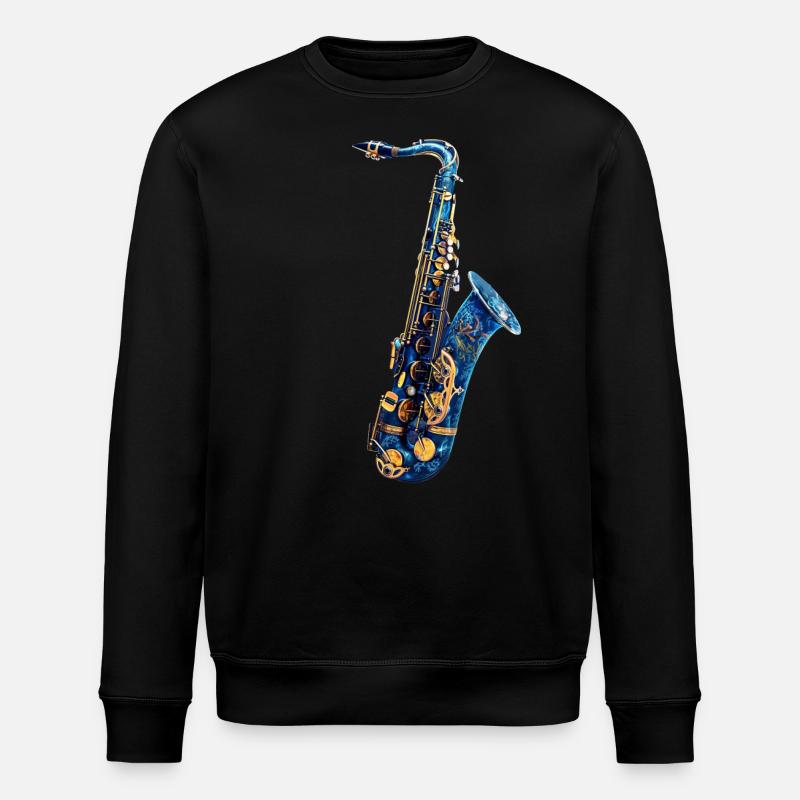 Fish Saxophone - Stanley/Stella ROLLER Unisex Organic Sweatshirt - black