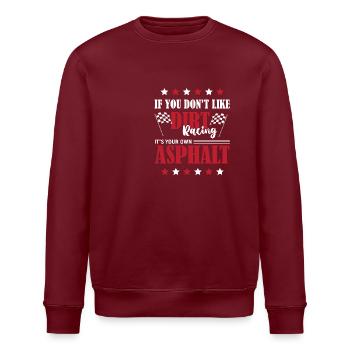 Dirt Track Racing - Stanley/Stella Unisex Bio-Sweatshirt ROLLER - Burgunderrot - Vorne - Nik (191cm)