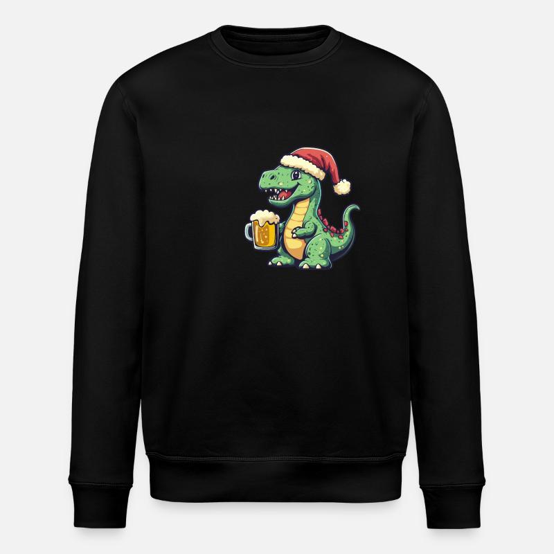 Dinosaure brontosaure bière Noël - Sweat bio ROLLER Stanley/Stella Unisexe - noir