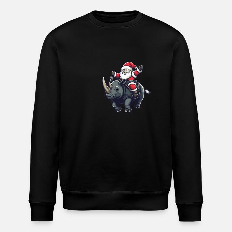 Nashorn Weihnachtsmann - Stanley/Stella Unisex Bio-Sweatshirt ROLLER - Schwarz
