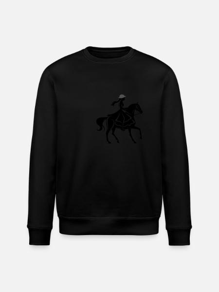 Mädchen Pferd Reiten - Stanley/Stella Unisex Bio-Sweatshirt ROLLER - Schwarz