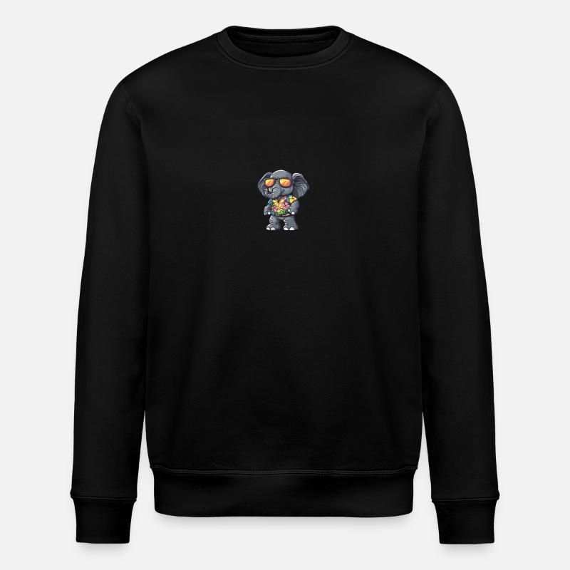 Elephant Comic Cool Summer - Stanley/Stella ROLLER Unisex Organic Sweatshirt - black