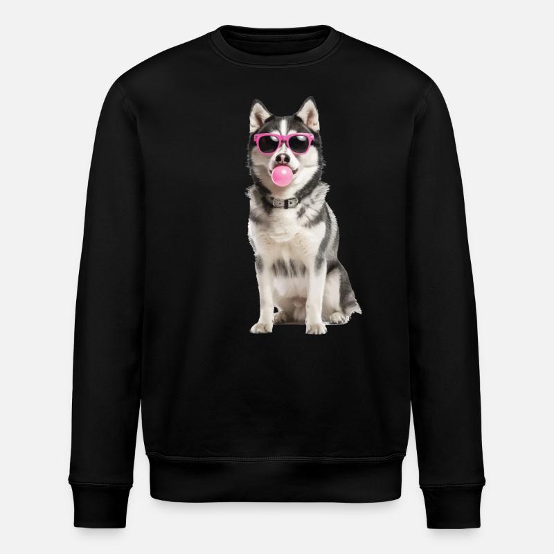 Sibirischer Husky - Stanley/Stella Unisex Bio-Sweatshirt ROLLER - Schwarz