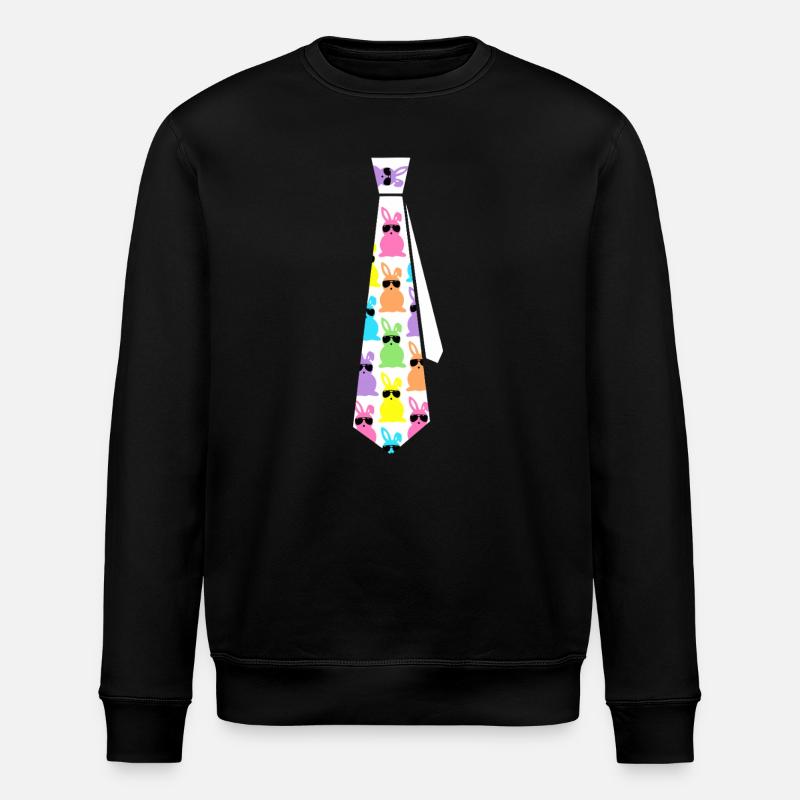 Pastel Rabbits Sunglasses Tie Pattern - Stanley/Stella ROLLER Unisex Organic Sweatshirt - black