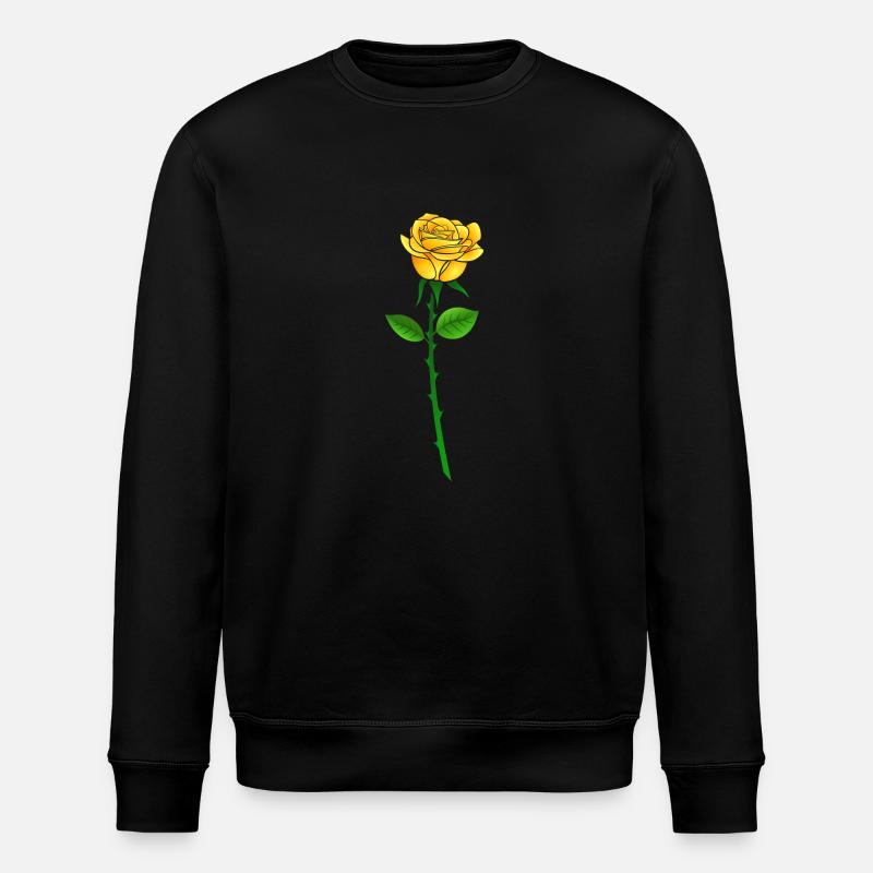 Gelbe Rose mit Stil - Stanley/Stella Unisex Bio-Sweatshirt ROLLER - Schwarz