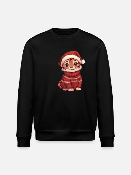 Tiger Christmas - Stanley/Stella ROLLER Unisex Organic Sweatshirt - black