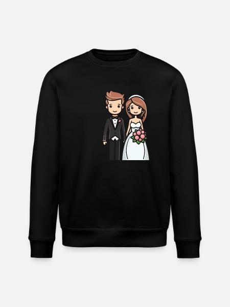 Bride Groom Newlyweds Wedding - Stanley/Stella ROLLER Unisex Organic Sweatshirt - black