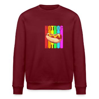Hot Dog Imbiss - Stanley/Stella Unisex Bio-Sweatshirt ROLLER - Burgunderrot - Vorne - Nik (191cm)