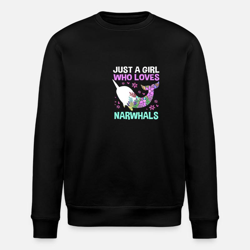 Narwhal - Stanley/Stella ROLLER Unisex Organic Sweatshirt - black